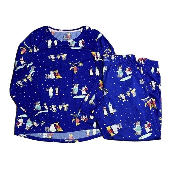 SECRET TREASURES WINTER ANIMALS LONG SLEEVE LONG CUFFED PANT SZ Medium (8-10) - Picture 1 of 11